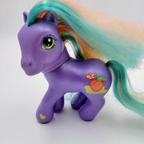 My Little Pony Peach Surprise 2002 G3 MLP Purple Butterfly Hasbro Toy Read - Picture 10 of 10